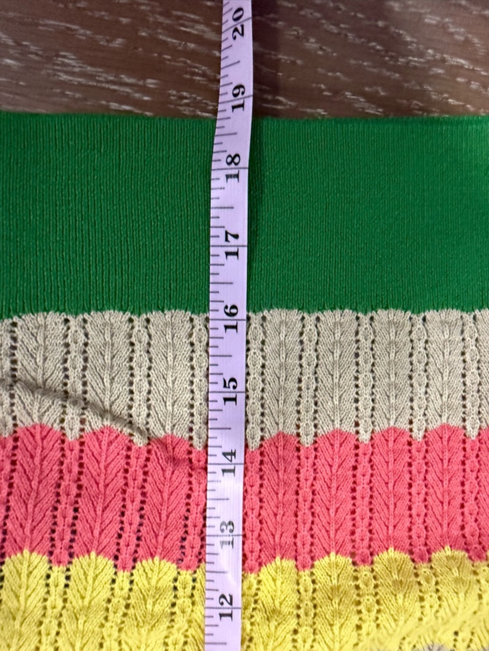 LK Bennett Pink, Yellow & Green Striped V-Neck Cotton Cardigan - Picture 9 of 11